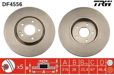 Produktbild von TRW Bremsscheiben (2 Stück) Vorderachse DF4556