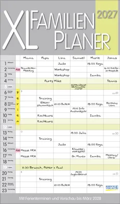 Produktbild von XL Familienplaner Pastell 2027
