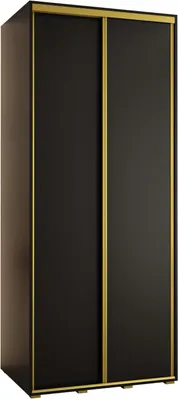 Produktbild von MEBLE KRYSPOL Davos 1 Schrank, zwei Türen - 235,2x100x60 cm - Schwarz Schwarz Gold