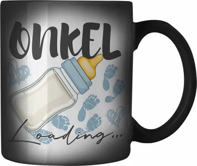 Produktbild von Trendation - Onkel Loading Farbwechsel Zauber-Tasse Werdender Onkel Schwangerschaft Ankündigung Bruder (Schwarz)