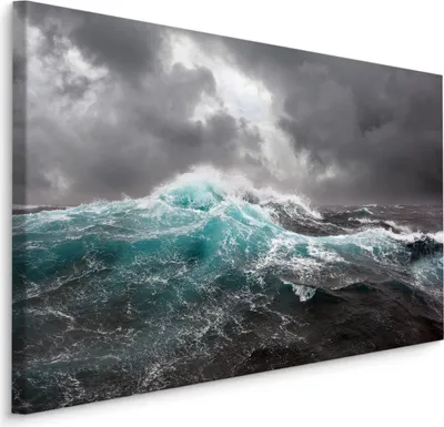 Produktbild von Fabelhafte Canvas LEINWAND BILDER 30x20 cm XXL Kunstdruck Meer Wolken Seesturm Wellen