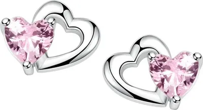 Image de Boucles d'oreilles « Double cœur » en argent 950