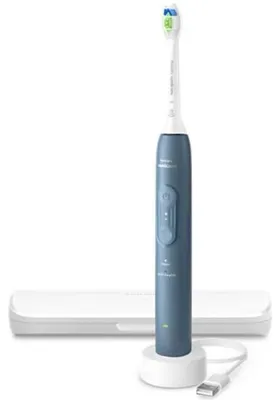 Zdjęcie produktu dla Philips 4100 series 4100 HX4043/48 Ładowana szczoteczka do zębów, Dorosły, Soniczna szczoteczka do zębów, Pielęgnacja dziąseł, 31000 ruchów na minutę, Niebieski, 2 min, 4 x 30 sec