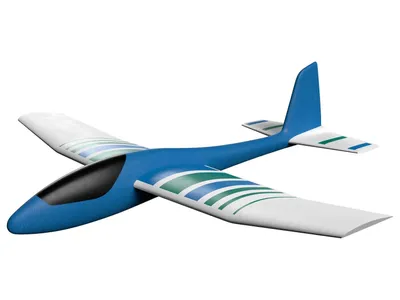 Produktbild von Playtive Segelflieger Wurfgleiter Styroporflieger Flugzeug Segelflugzeug Blau-Weiß