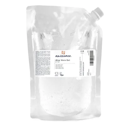 Produktbild von Naissance Aloe Vera Gel (Nr. 707) - 870g - Rein, Natürlich, Vegan für Haare, Gesicht, Haut, Augen, Füße, Nägel, Körper, Kosmetik - Nachfüllpack