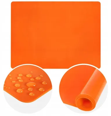 Produktbild von Orion Silikon-Teigunterlage 40x30cm Orange Rutschfest Küche