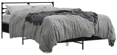 Obrázek produktu pro vidaXL Rám postele černý 140x200 cm materiál na bázi dřeva a kovu