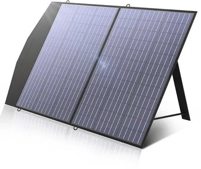 Productafbeelding van Famanu zonnepaneel 100W - Draagbaar zonnelaadapparaat - Waterdicht - Opvouwbaar - Draagbaar - Zwart
