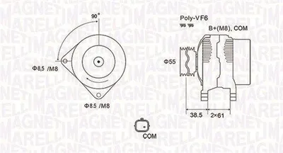 Produktbild von MAGNETI MARELLI 063731975010 Lichtmaschine Generator LiMa 120A 12V für RENAULT KANGOO Express (FW0/1) MEGANE II Coupé-Cabriolet (EM0/1) MEGANE II