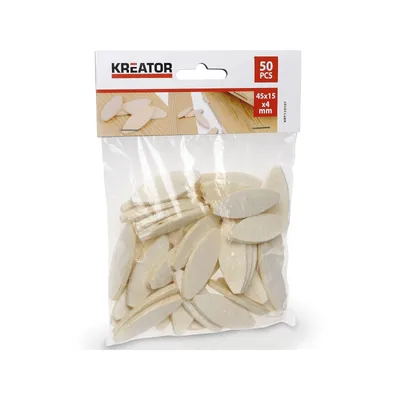 Produktbild von Kreator Flachdübel 50 Stück 45 x 15 x 4 mm Lamellendübel Holzverbinderplättchen - 45 x 15 x 4 mm