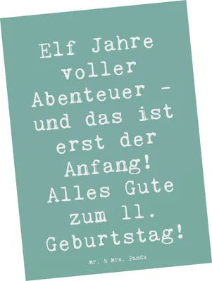 Produktbild von Mr. & Mrs. Panda Postkarte Spruch 11. Geburtstag Abenteuer - Meeresbrise - Geschenk, Glückwunsch, einzelkarte, Happy Birthday, Ansichtskarten, Meilenstein, besonderer Tag
