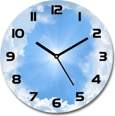 Produktbild von Wanduhr aus Glas 30fi Glasbild Glasuhr Gehärtetes Glas - schwarze-zeiger - Clouds in the sky