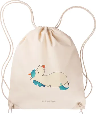 Produktbild von Mr. & Mrs. Panda Sportbeutel Einhorn Schnuller - Transparent - Geschenk, Geburtstag, Geburt, Unicorn, Mama, Einhörner, wander rucksack, Turnbeutel, gym tasche, Beutel
