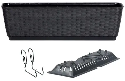 Zdjęcie produktu dla NABBI Plastikowa donica balkonowa DRL600PW 59 cm - antracytowa