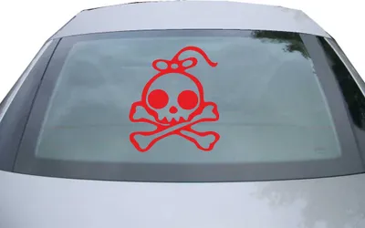 Produktbild von Indigos UG - Aufkleber Heckscheibe & Motorklappe DE6331 - rot - 600x514 mm - skull girl - Auto Scheiben Fenster Heckklappe Tuning Racing JDM - Die cut