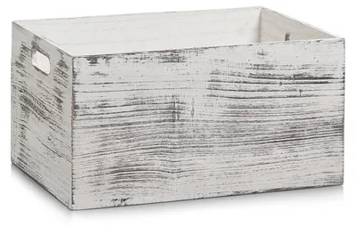 Produktbild von Zeller Aufbewahrungs-Kiste "Rustic weiß", Holz, 35 x 25 x 18 cm, 15134