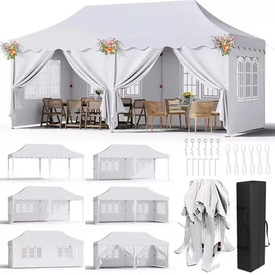 Obrázek produktu pro Zahradní pavilón – Stan na party – Party stany – Pavilón – Stan na party s rychlou montáží – 3x6 metrů – Voděodolný – Skládací