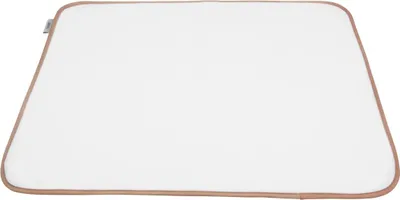 Produktbild von Badematte Duschvorleger Samt-Frottee, ca. 50x70 cm weiß mit braunem Rand