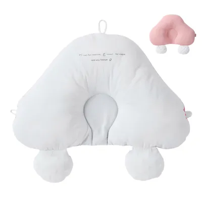 Produktbild von Verstellbare Baby Kopfkissen Gegen Plattkopf, Abnehmbar und Waschbar, Rosa 46 x 29 cm