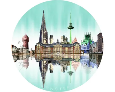 Produktbild von Glasbild Münster Wahrzeichen IV Ø 50 cm