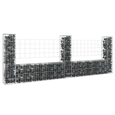 Immagine prodotto di Cesto di gabbioni a U con 3 colonne di ferro 260x20x100 cm