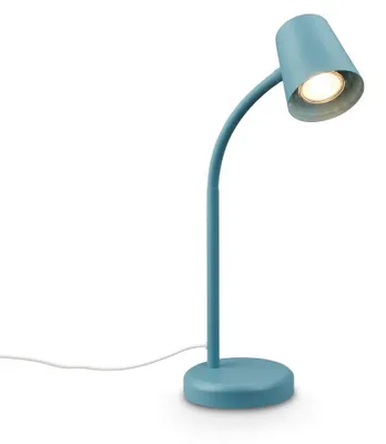 Image de BRILONER - Lampe de chevet avec interrupteur filaire, orientable, GU10, max. 9W, lampe de bureau, lampe table salon, 13x38,5 cm, bleu