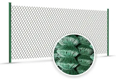 Produktbild von Maschendrahtzaun grün, verzinkt & kunststoffbeschichtet, 1,25 m x 10 m, 60x60 mm