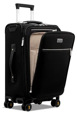 Produktbild von Koffer Trolley, Rollkoffer Reisekoffer Hartschalen 4 Rollen, Spinner Handgepäck,TSA, Koffer Trolley Groß(58cm, 40-46L,Schwarz)
