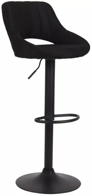 Zdjęcie produktu dla In And OutdoorMatch Stołek barowy Hipo Czarny - Tkanina - Wysokość siedziska 60-81 cm - Ergonomiczne stołki barowe - Regulowana wysokość - Zestaw 1 - Z oparciem - Do kuchni i baru