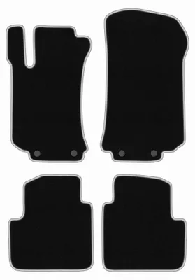 Produktbild von Fußmatten Velours Schwarz/Silber für Mercedes R V251 / R251 2005-2013 Set 4-tlg