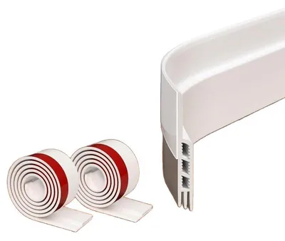Imagen del producto de Burlete autoadhesivo para puertas - 50 x 200 cm - Protector contra corrientes de aire ajustable - Aislante, anti-polvo y aislante acústico - Blanco