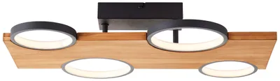 Immagine prodotto di Brilliant Lampe Cheesy Plafoniera LED 55x35cm nero opaco/legno metallo/legno marrone 28 W LED integrato