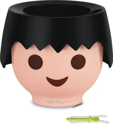 Produktbild von LECHUZA-Pflanzgefäß OJO black raven | Pflanzgefäß für Kinder mit Bewässerungssystem | im PLAYMOBIL-Design | Ø 21 x 15,8 cm | 19047