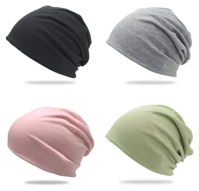 Obrázok produktu pre YoneJave, 4 kusy čiapok typu slouchy, 4 farby, pohodlné čiapky, tenké