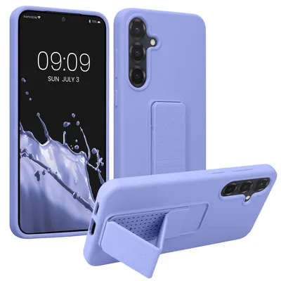 Produktbild von kwmobile Handyhülle für Samsung Galaxy S25 Plus Hülle - TPU Silikon Case mit Fingerhalter und Stand - Schutzhülle Cover in Lavendel