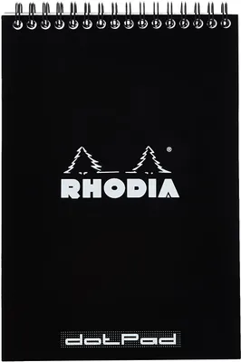 Produktbild von Rhodia 165039C Notizblock (mit Doppelspirale, DIN A5, Dot Lineatur, 80 g, 14,8 x 21 cm, 80 Blatt) 1 Stück schwarz