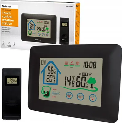 Productafbeelding van Denver WS-520, Zwart, Binnenvochtigheidsmeter, Binnentemperatuurmeter, Buitenvochtigheidsmeter, Buitentemperatuurmeter, Vochtigheidsmeter, Temperatuurmeter, 20 - 90%, 20 - 90%, 0 - 50 °C