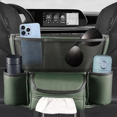 Productafbeelding van Opbergtas voor autostoelen, auto - Organizer tussen voorstoelen, auto - Opbergtas, organizer voor de achterbank, afneembare barrière