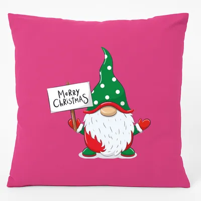 Produktbild von Huuraa Kissen Wichtel Merry Christmas 40x40cm mit Füllung Fuchsia Baumwolle Dekokissen Geschenkidee