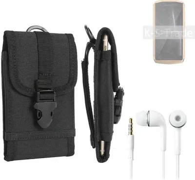 Produktbild von K-S-Trade Holster Schutz Hülle kompatibel mit Cubot Pocket Gürteltasche Handy Hülle Tasche outdoor Seitentasche schwarz 1x + Kopfhörer