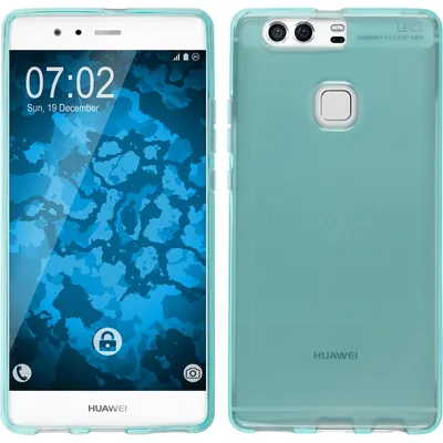 Produktbild von PhoneNatic Case kompatibel mit Huawei P9 Plus - türkis Silikon Hülle transparent + 2 Schutzfolien