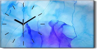 Produktbild von Wanduhr Bürouhr Leinwand Bild Geräuschlos Kunstdruck 60x30 Tinte Abstrakte Kunst - schwarze Hände
