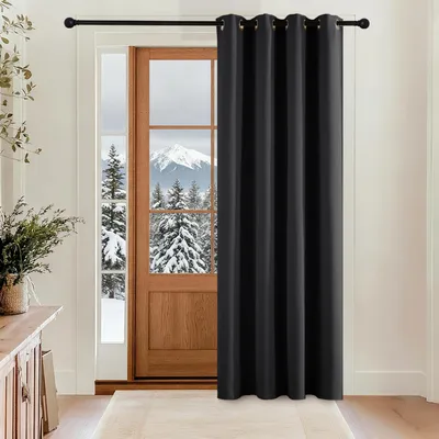 Obrázok produktu pre Záves na dvere, termoizolačný, neprehľadný, čierna farba, rozmer 210 x 140 cm