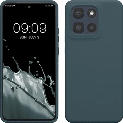 Produktbild von kwmobile Handyhülle für Motorola Moto G86 Power 5G Hülle - Case Silikon - Kabelloses Laden - Schutzhülle Cover in Dunkler Schiefer
