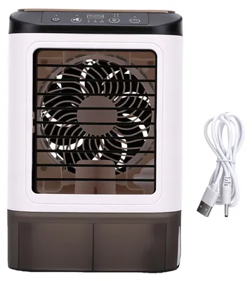 Obrázok produktu pre Prenosná klimatizácia, mini chladič vzduchu, ventilátor s funkciou zvlhčovania, s 3 stupňami výkonu a dvoma režimami chladenia, vhodný na stôl, nočný stolík, do domácnosti alebo kancelárie