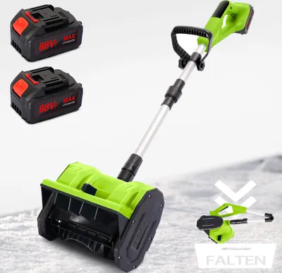 Produktbild von Akku-Tragbare elektrische Schneefräse,Zusammenklappbare Batterie-Schneefräse,900 W kabellose Schneebürste,zum Entfernen von Blättern, Schlamm, Schnee