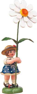 Zdjęcie produktu dla Hubrig folk art "Dzieci kwiaty dziewczynka ze stokrotką - 11cm