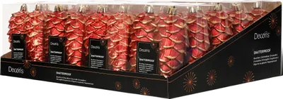 Produktbild von Christbaumschmuck Zapfen 12cm Kunststoff 2 Stück - Weihnachtsrot