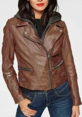 Produktbild von Gipsy Damen Lederjacke ,cognac, Größe: XL, Bikerstyle, Schafsleder