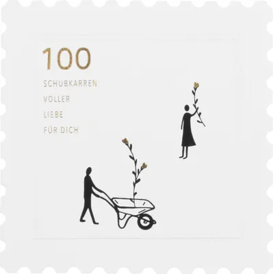Produktbild von Räder Briefmarkenkarte 100 Schub- karren 14x14cm